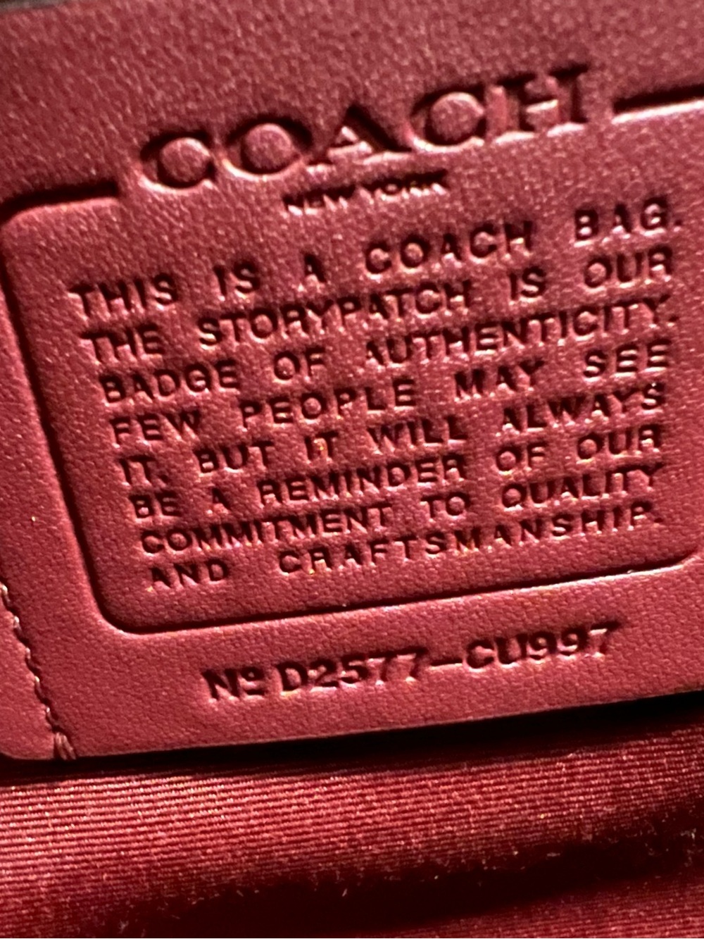 Coach Large Smith Tote Black Pebbled Leather  with Logo Webbing Strap in Red - Picture 6 of 11